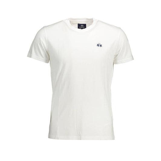 White short sleeve t-shirt on a hanger