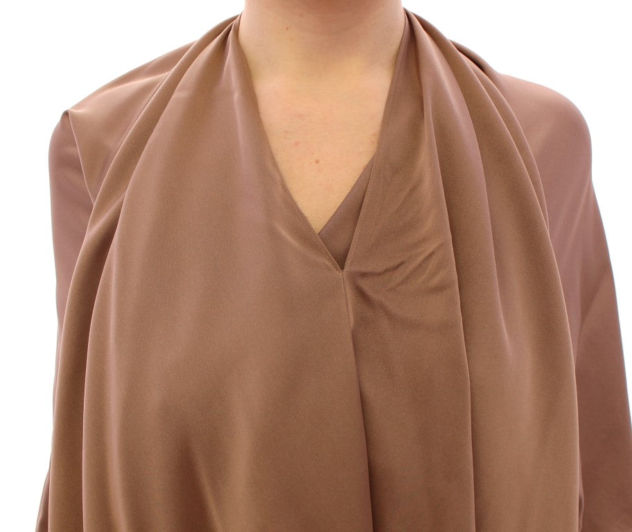 Brown scarf on a person's neck