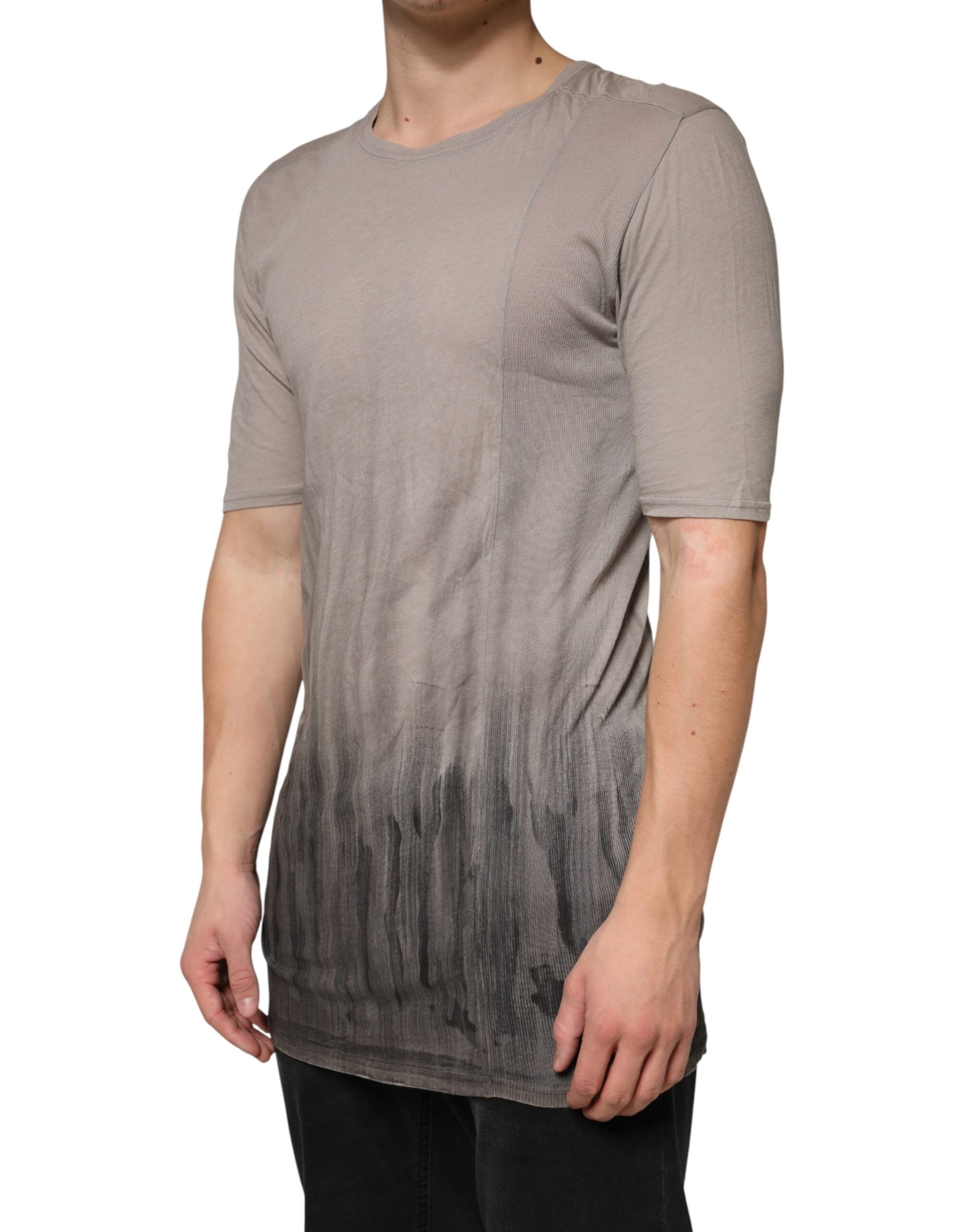 Long sleeved heather gray top with distressed design