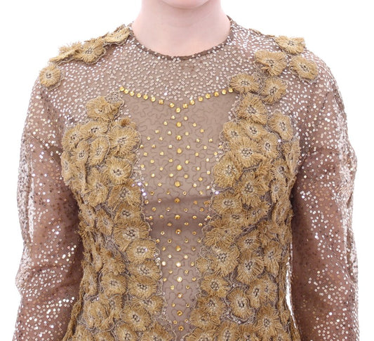 Gold sequin embellished dress