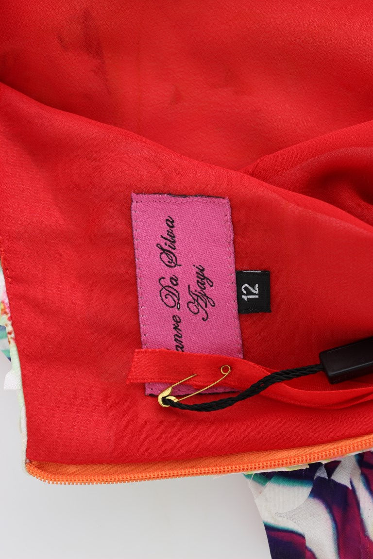Red towel with black label on front