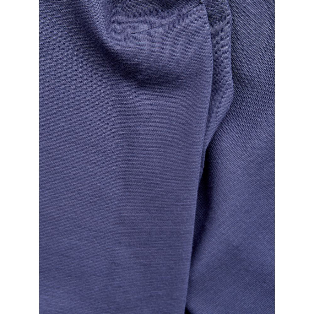 A blue viscose casual dress with a textured fabric
