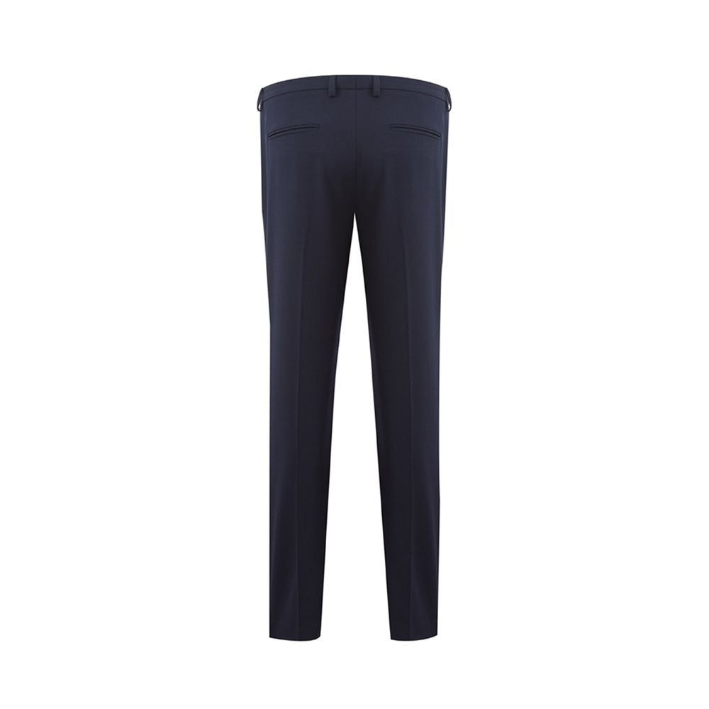 Navy blue dress pants with a slim fit