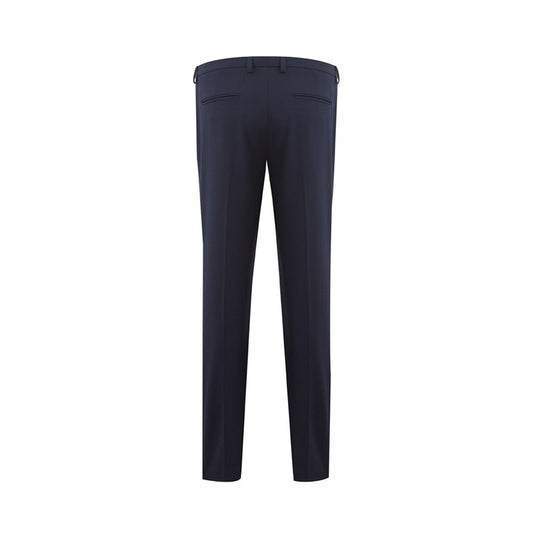 Navy blue dress pants with a slim fit