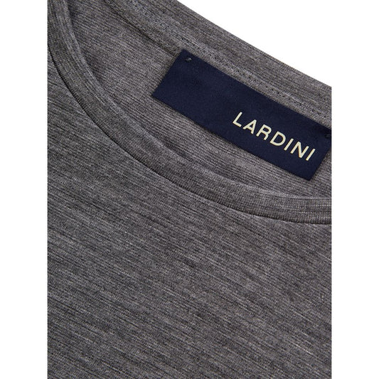 Grey cotton t-shirt with a label on the neck