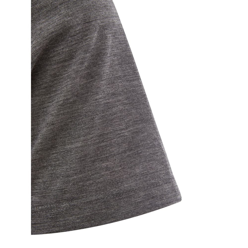 Grey heathered fabric short sleeve shirt