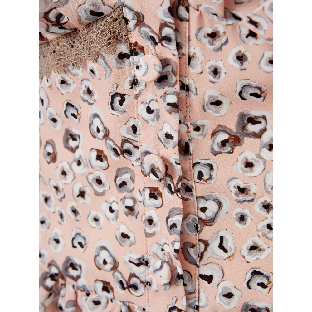 A pink dress with a leopard print pattern