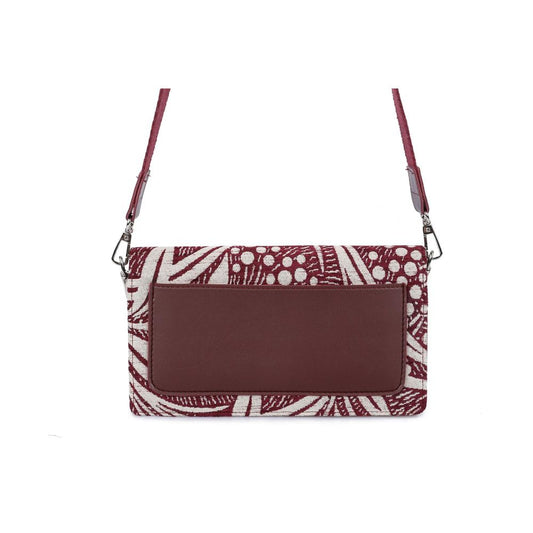 Red purse with white patterned design
