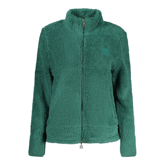Green fleece jacket with zipper