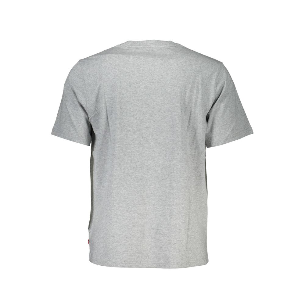 Grey cotton men's t-shirt with short sleeves and crew neckline