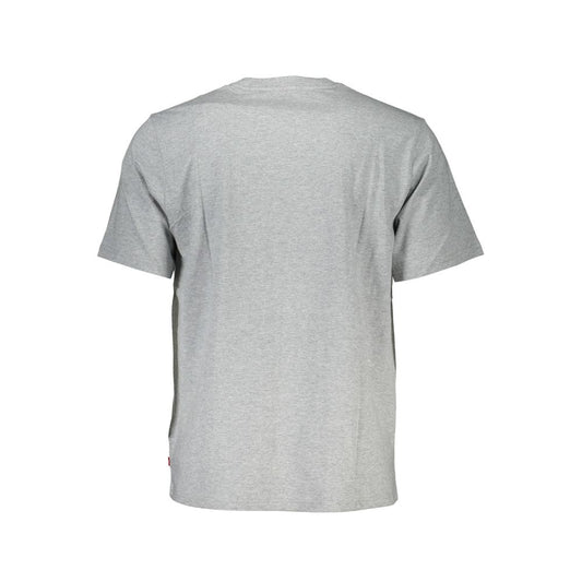 Grey cotton men's t-shirt with short sleeves and crew neckline