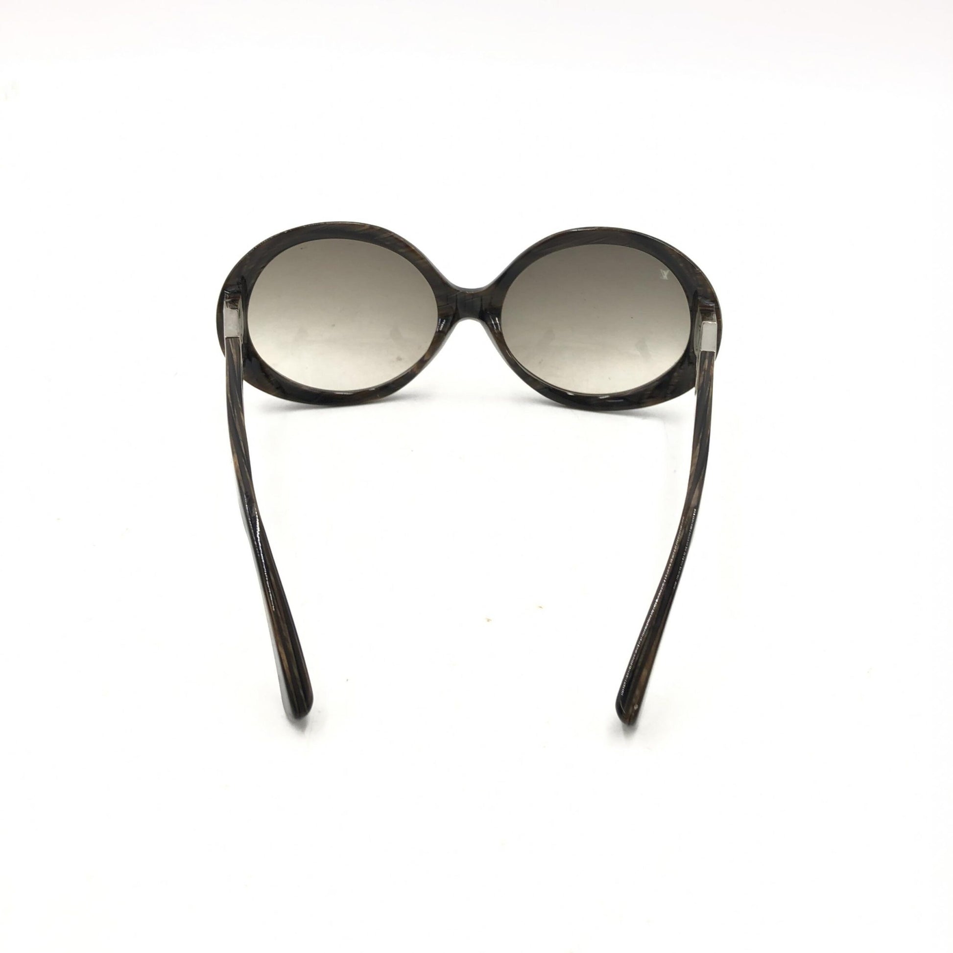 Sunglasses with a black frame and silver lenses
