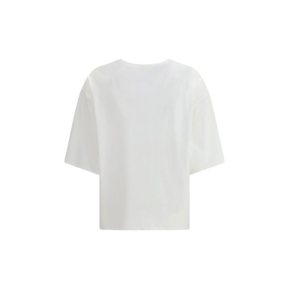 A white cotton t-shirt with short sleeves