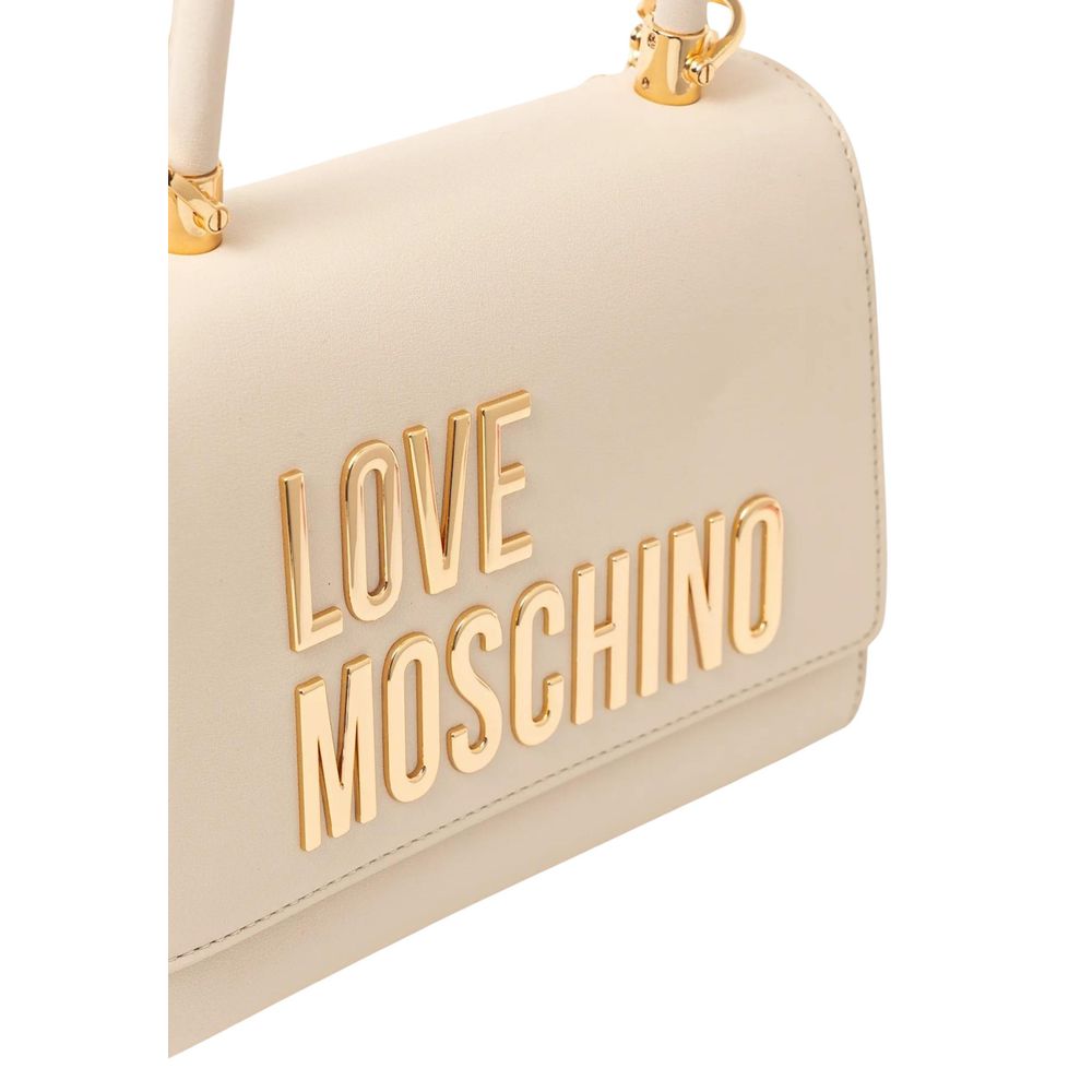 Light beige handbag with gold accents