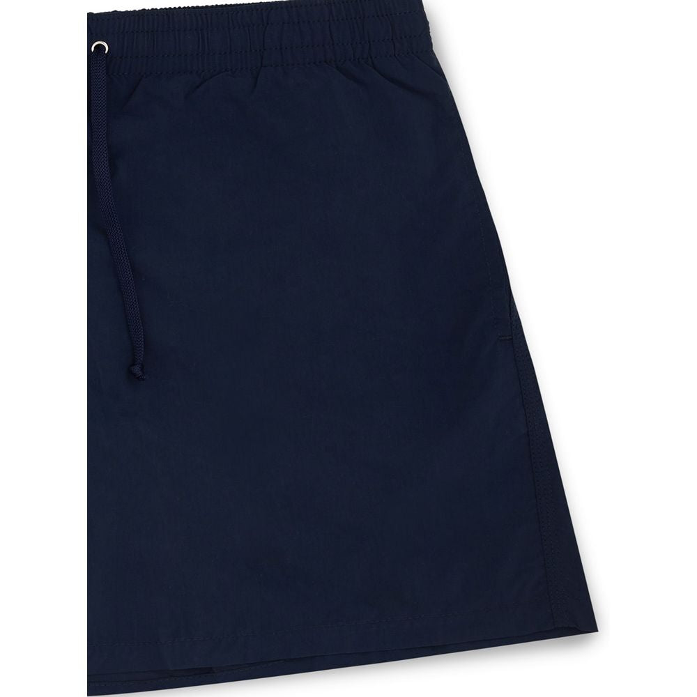 Navy blue shorts with drawstring waistband