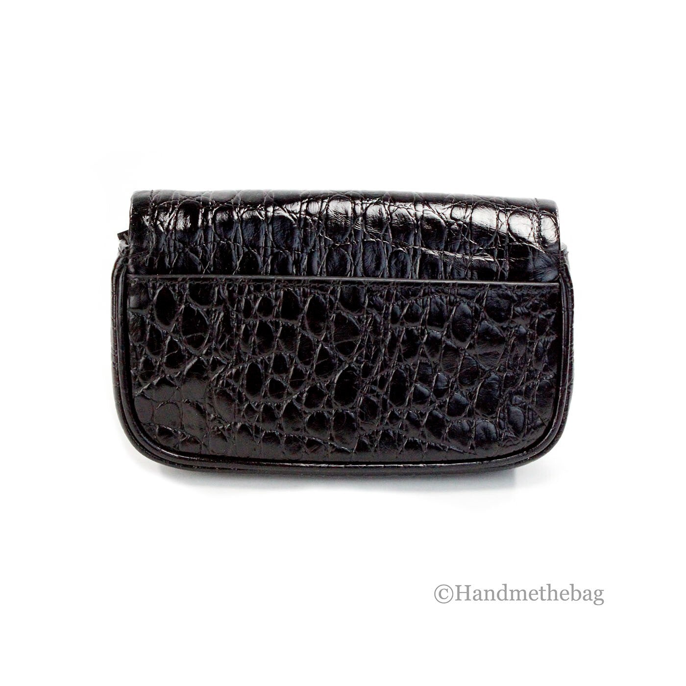 Black leather wallet with embossed pattern
