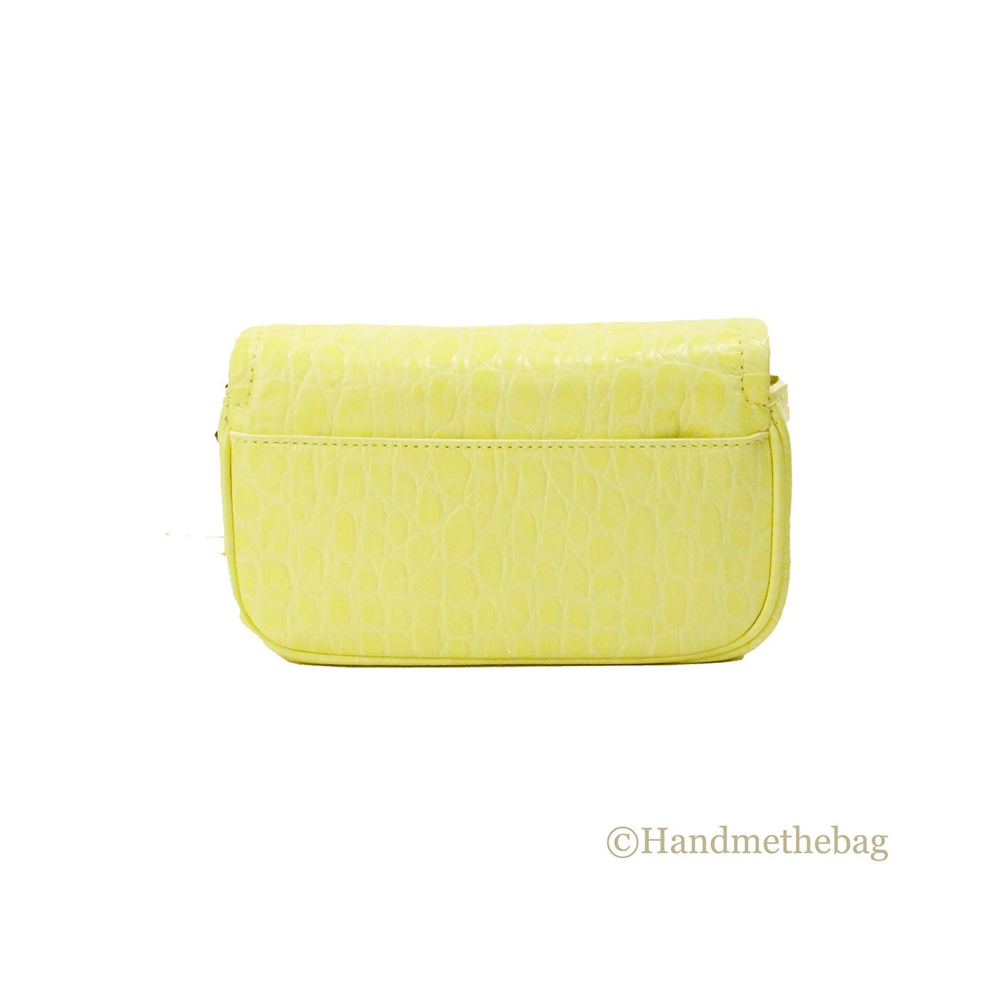Yellow crocodile skin clutch purse