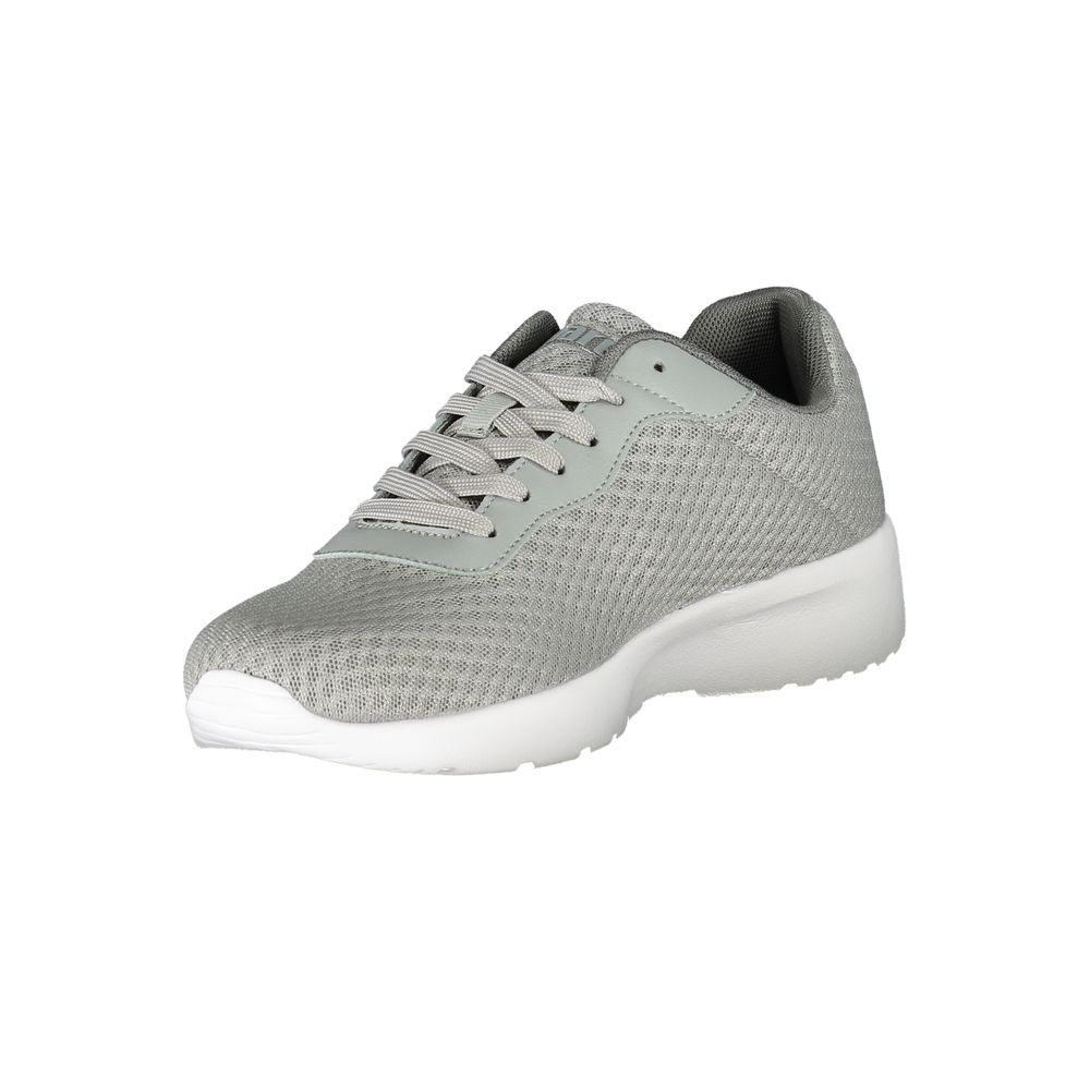 Grey men's sneaker with white sole
