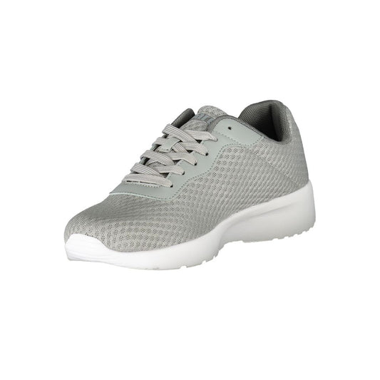 Grey men's sneaker with white sole