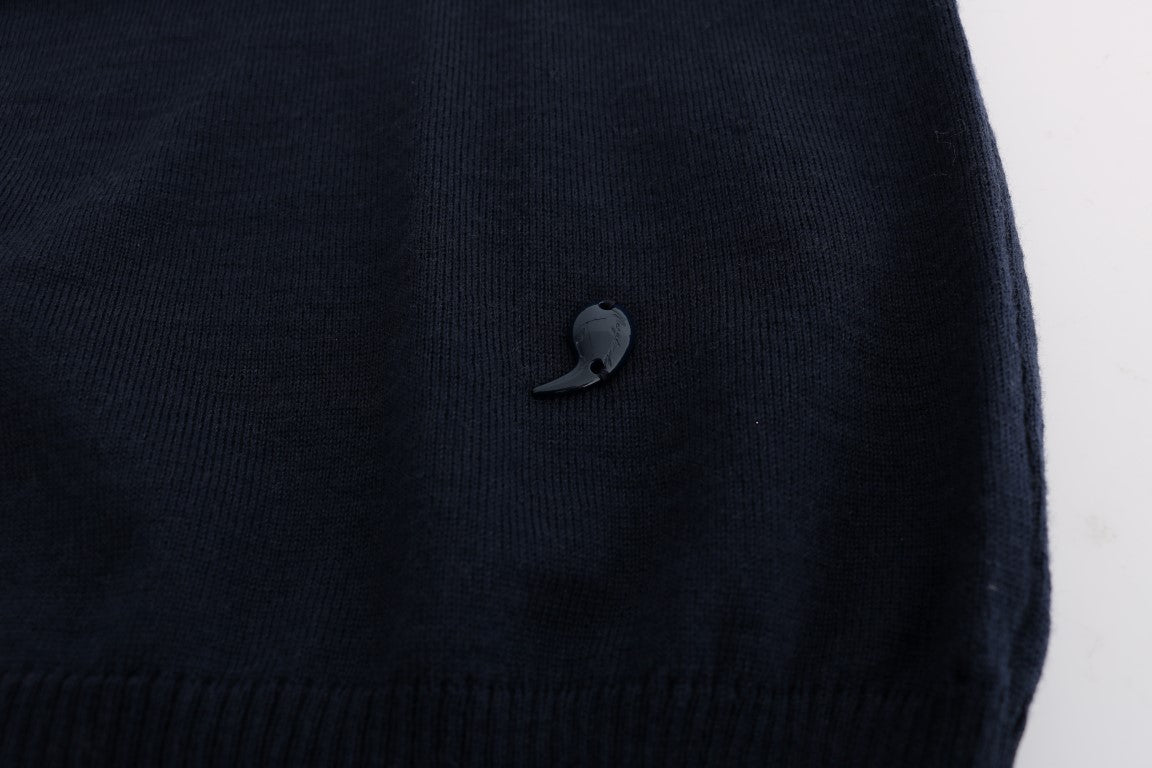 Black shirt with a small black button on the left side