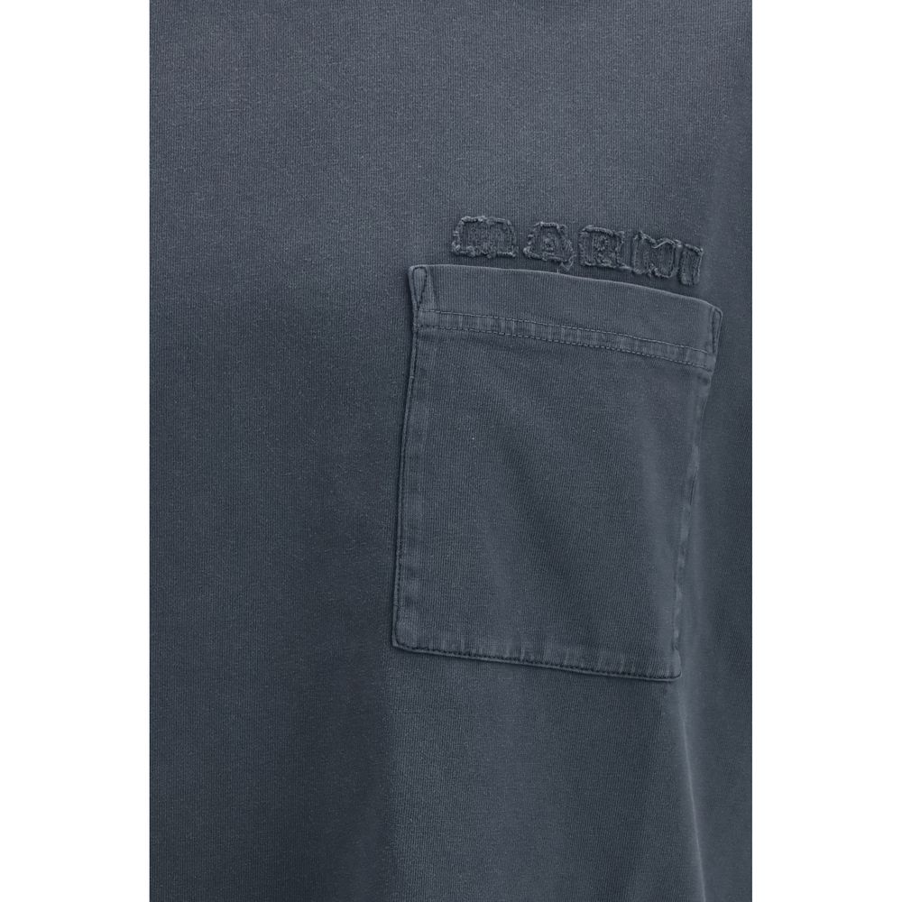A black cotton t-shirt with a small pocket on the left chest area