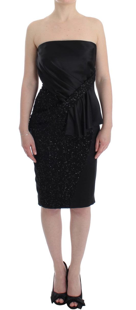Black sequined dress on a woman