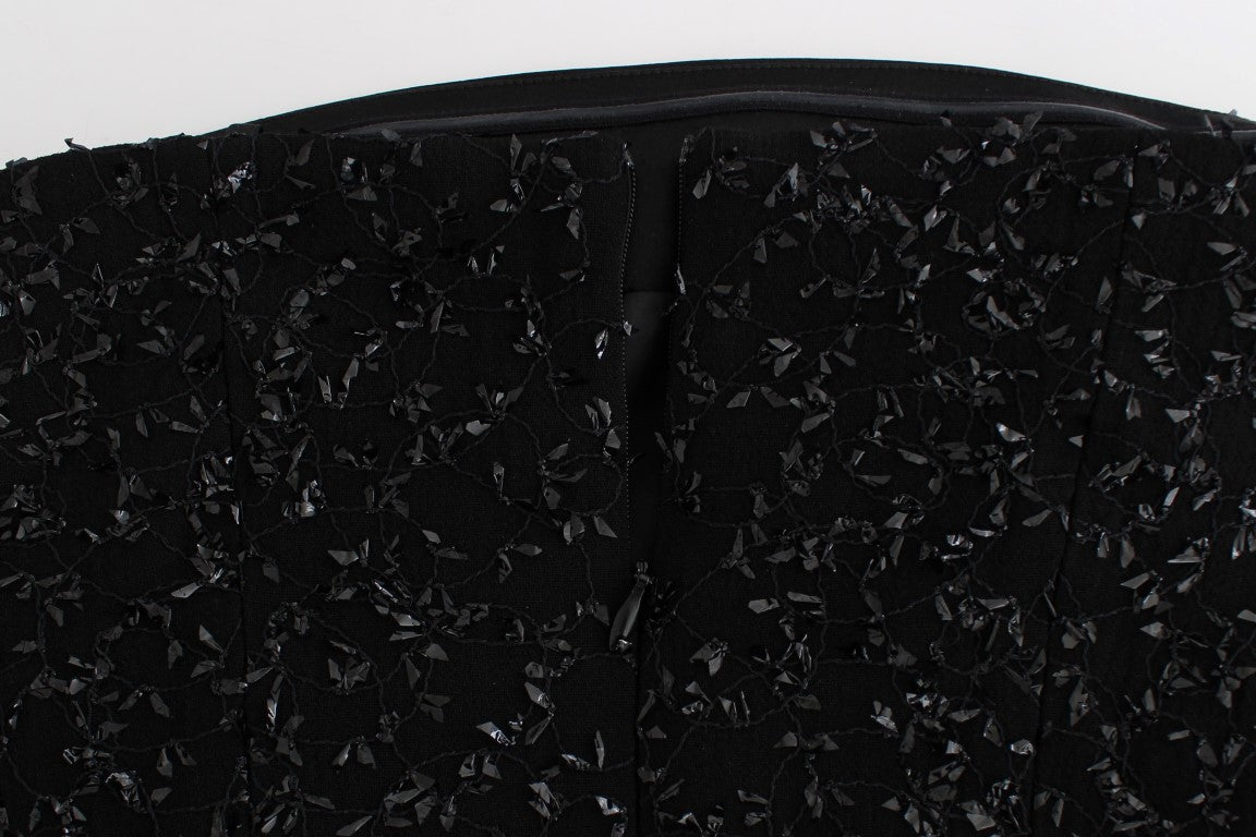Black fabric with small white dots