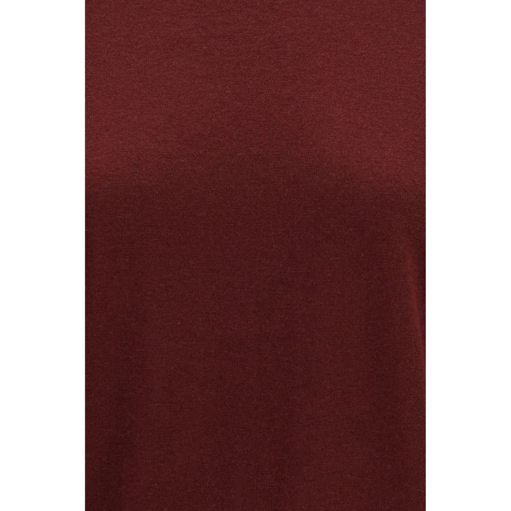 Red wool t-shirt with crew neckline