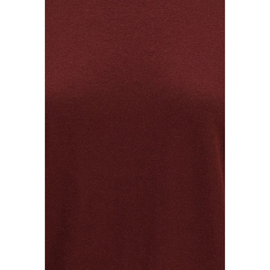 Red wool t-shirt with crew neckline