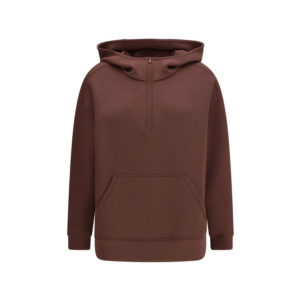 Maroon hoodie on a mannequin