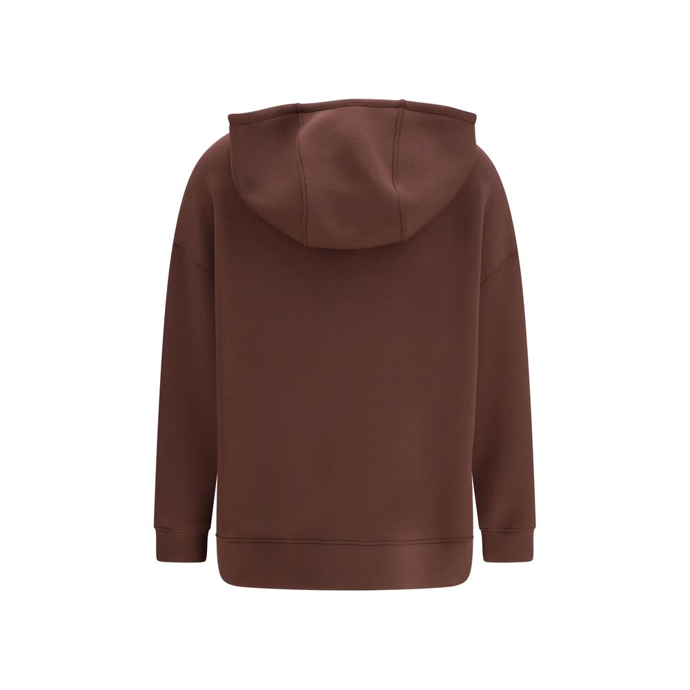 Maroon hoodie on display