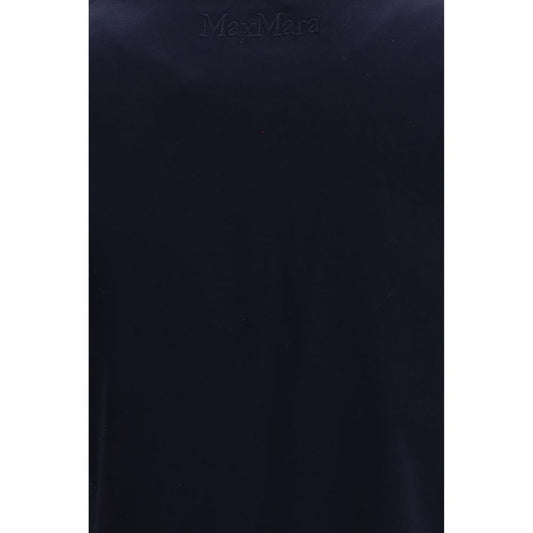 A black t-shirt with a label that reads "Max Mara" on it