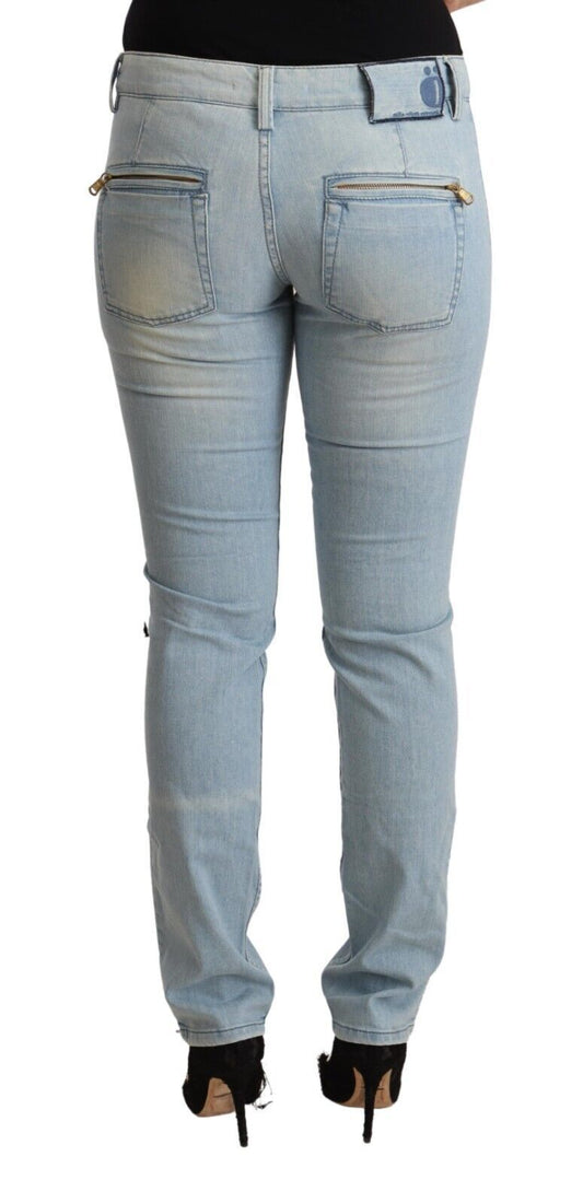 Pair of blue denim jeans on a mannequin