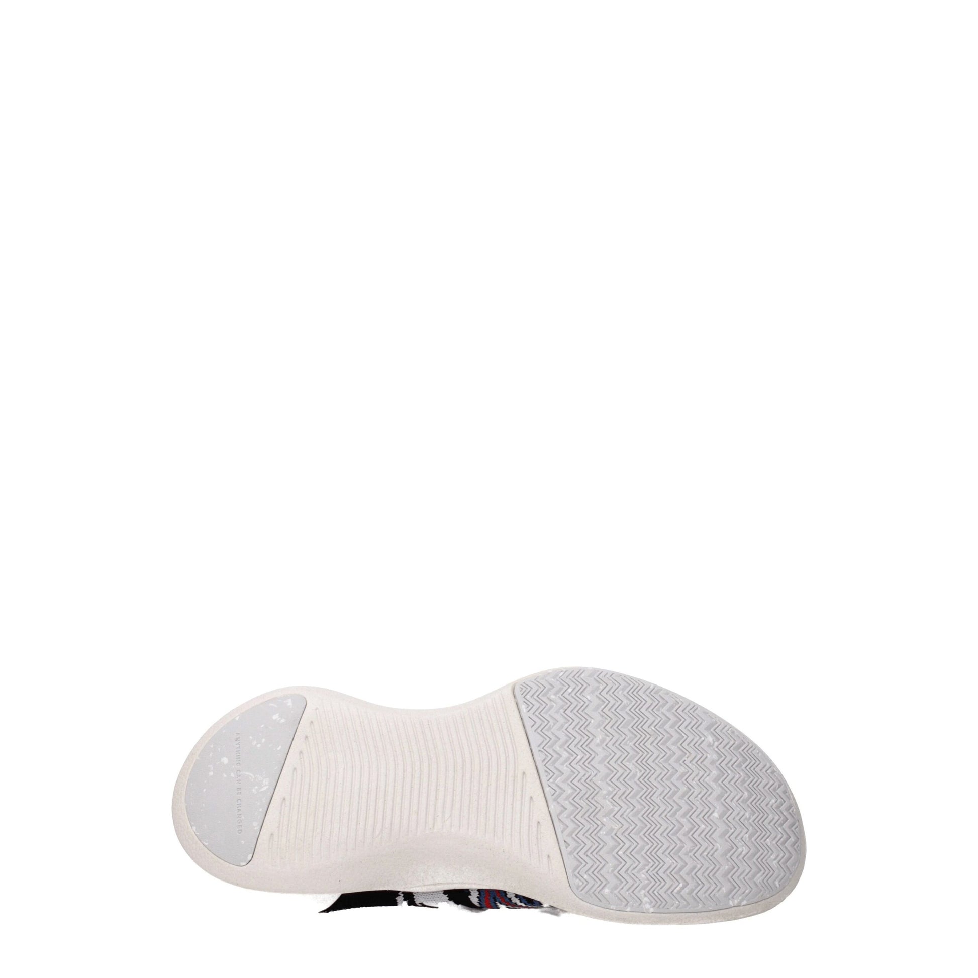 White sneaker with multicolored fabric design