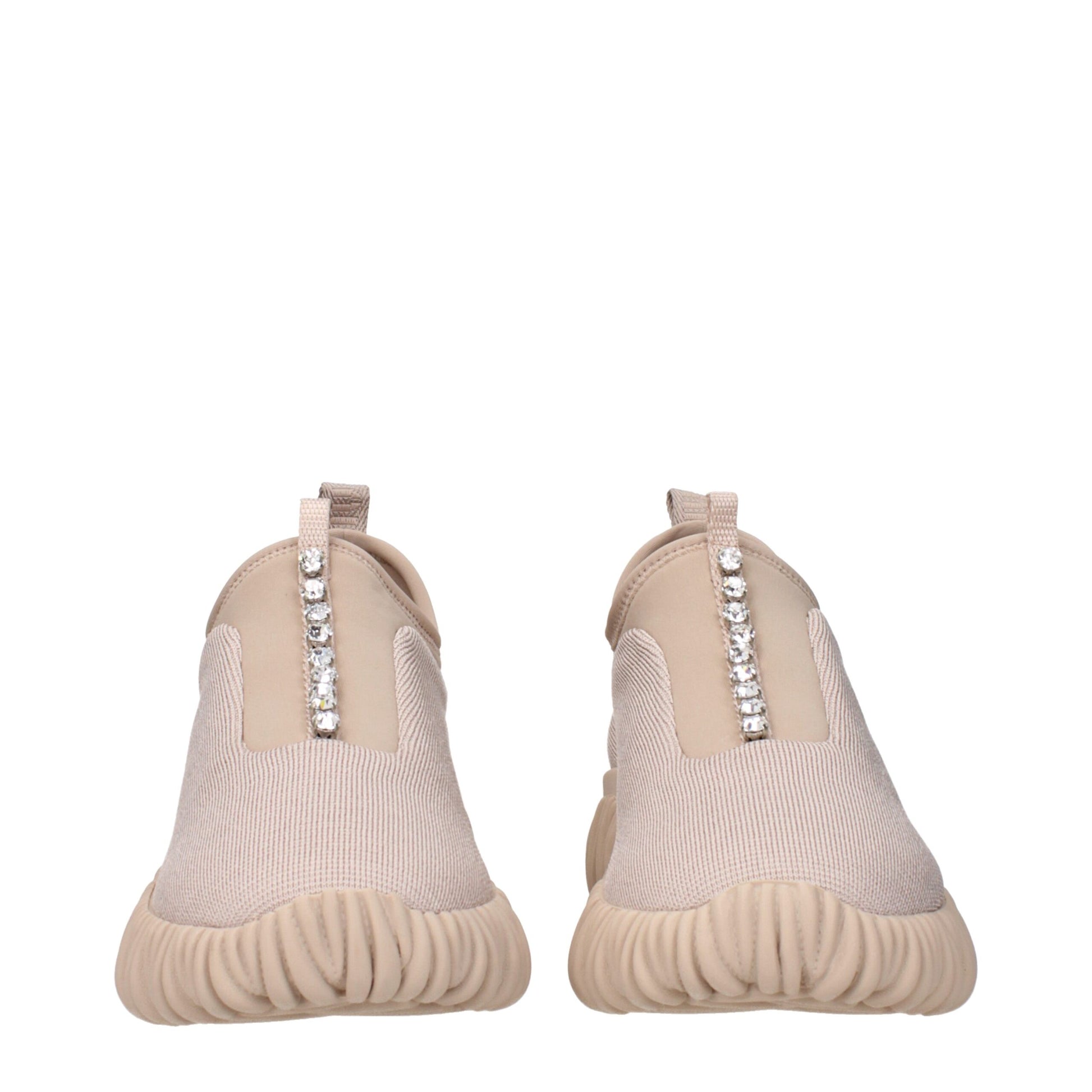 Tan suede slip on shoes with embellished straps
