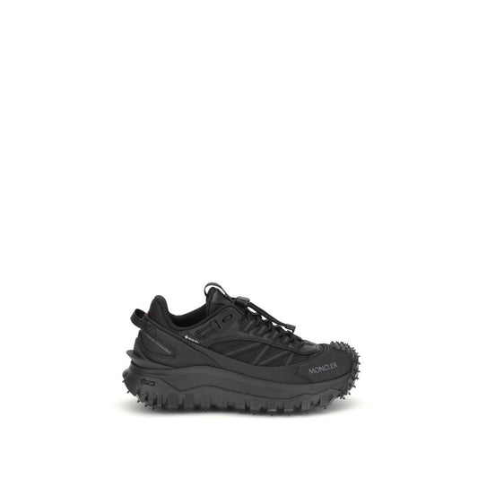 Black hiking shoe with a rugged sole