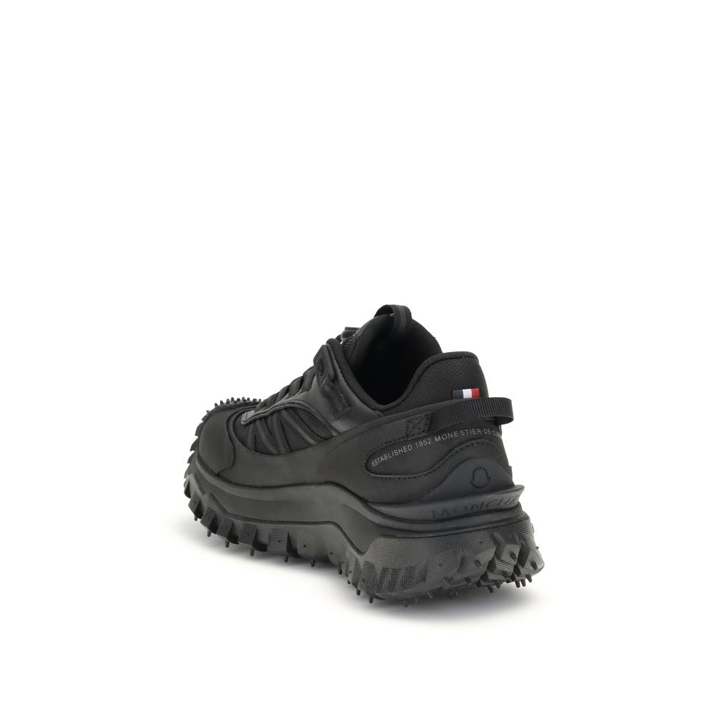 Black hiking shoe with white sole