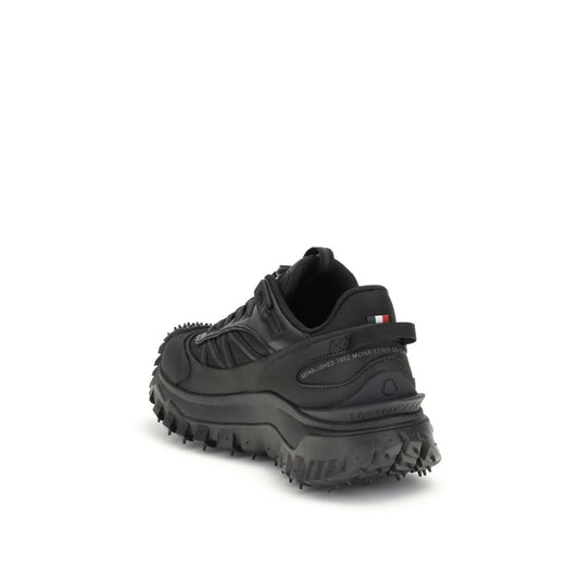 Black hiking shoe with white sole