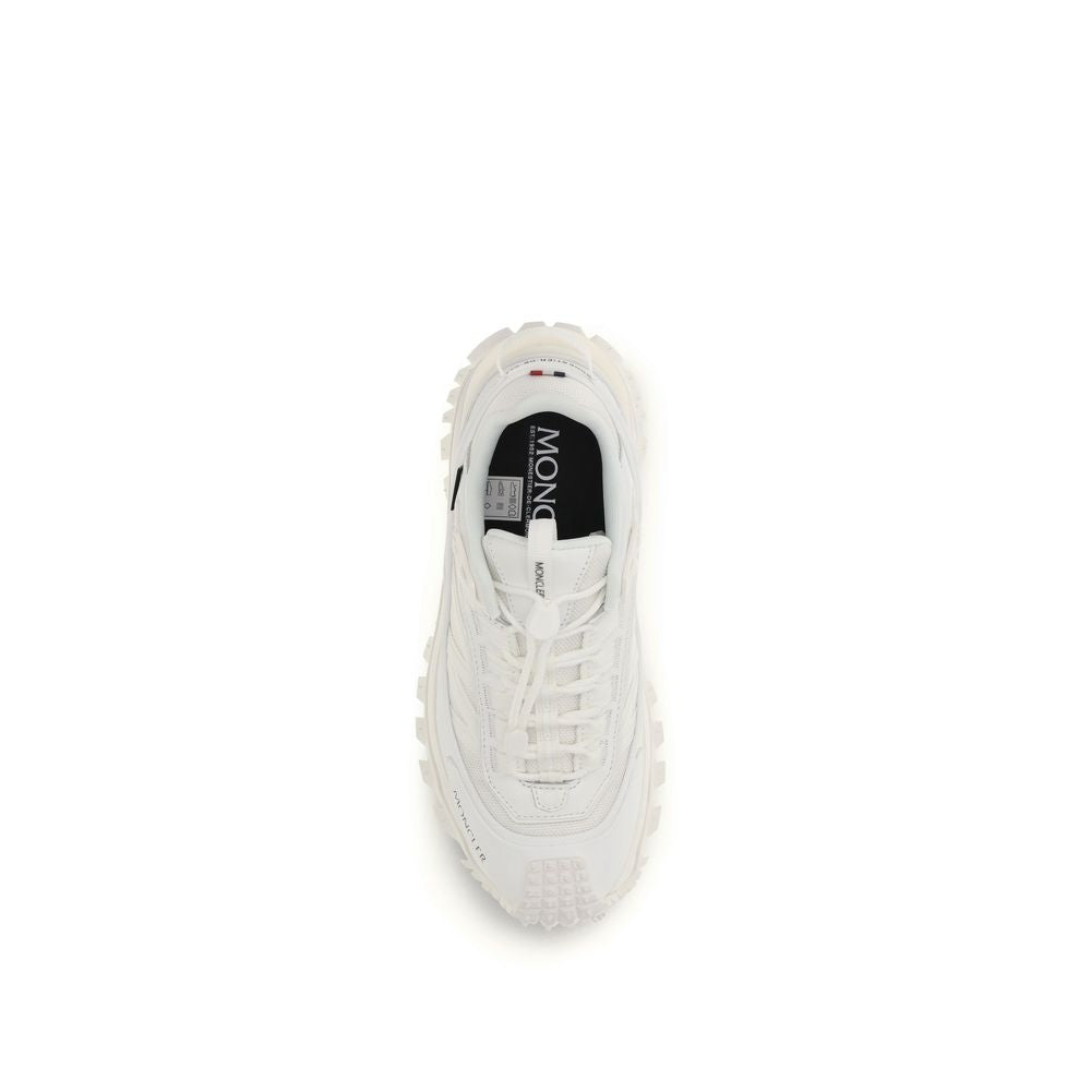 A pair of white athletic sneakers with a polyamide upper