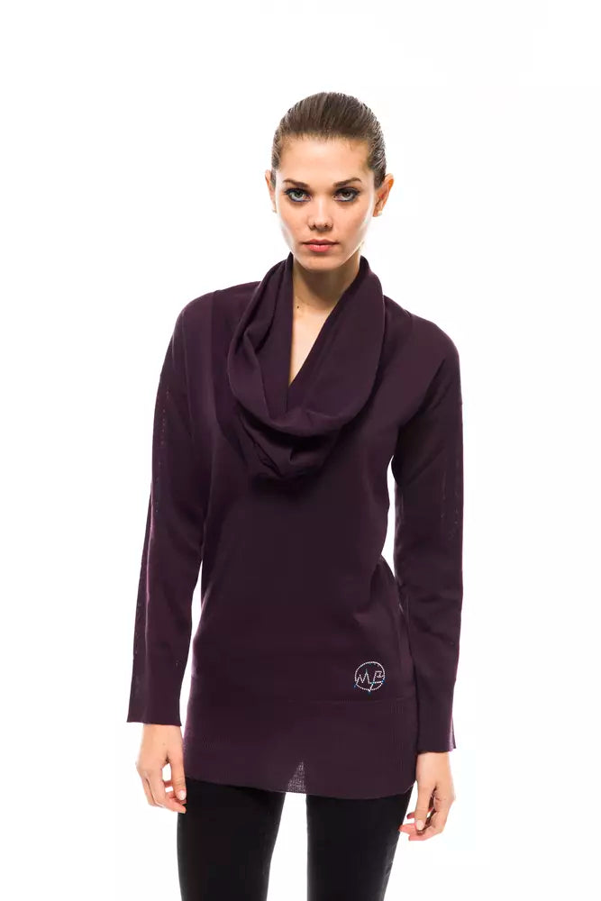 Long sleeve purple sweater with hood
