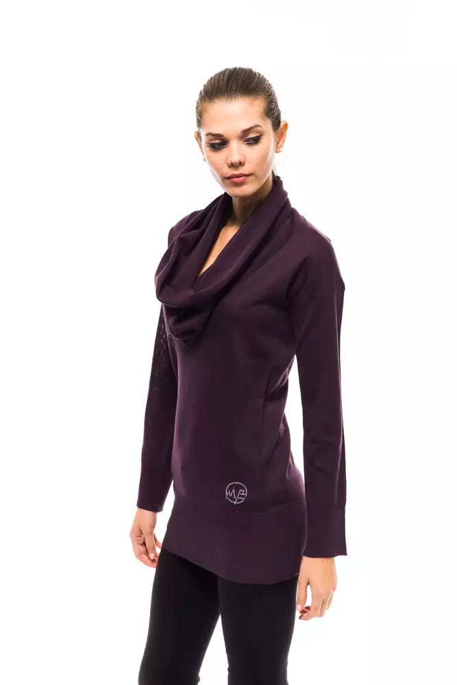 Purple long sleeve jacket on a woman