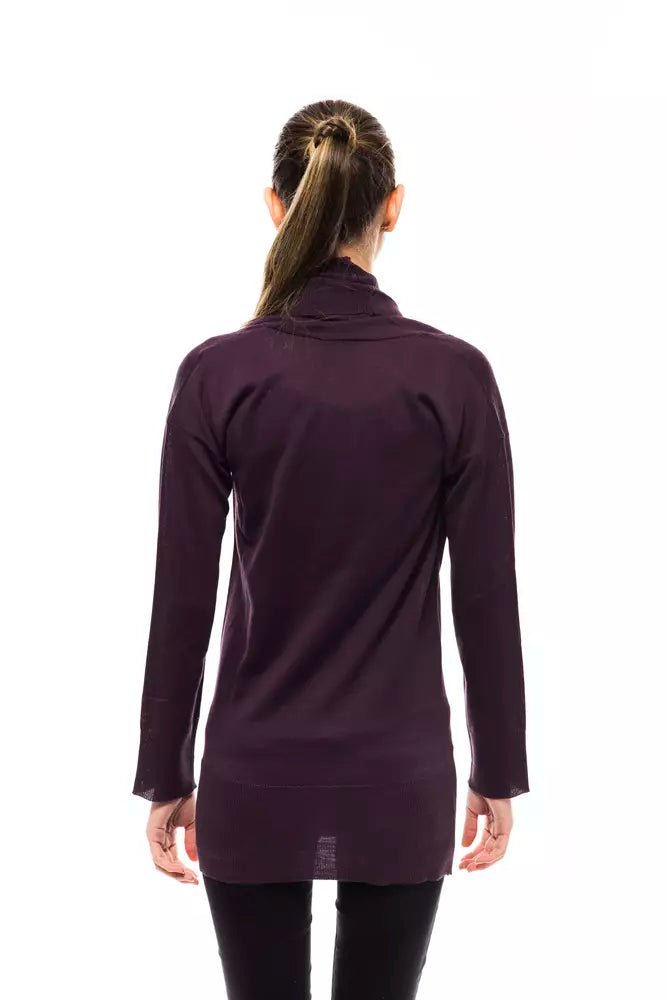 Purple long sleeve jacket on a woman