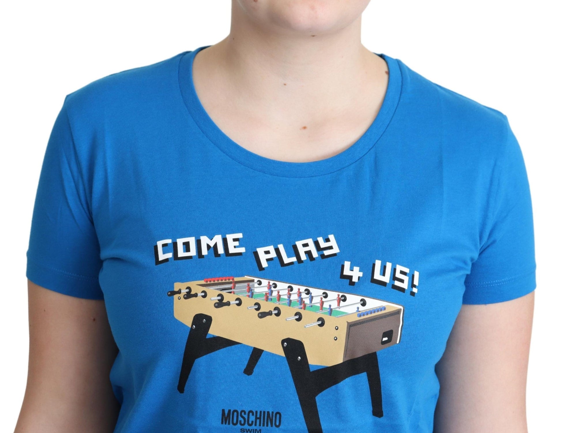 Blue t-shirt with graphic design of a tabletop game