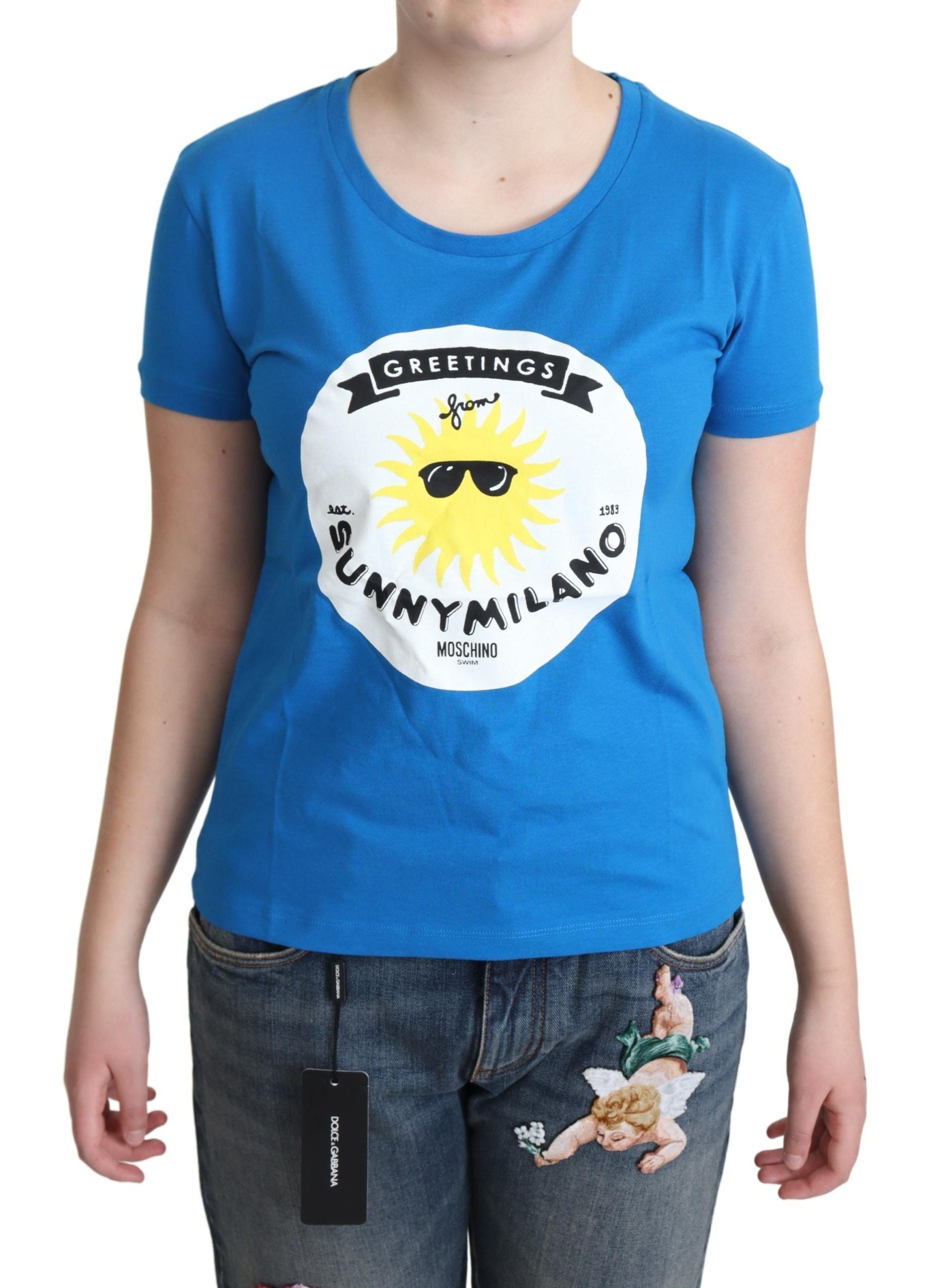 Blue t-shirt with sunny design