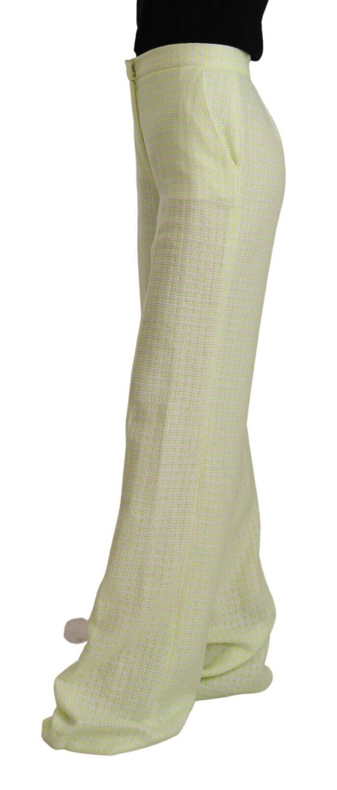 Yellow knee high boots with pointed toe