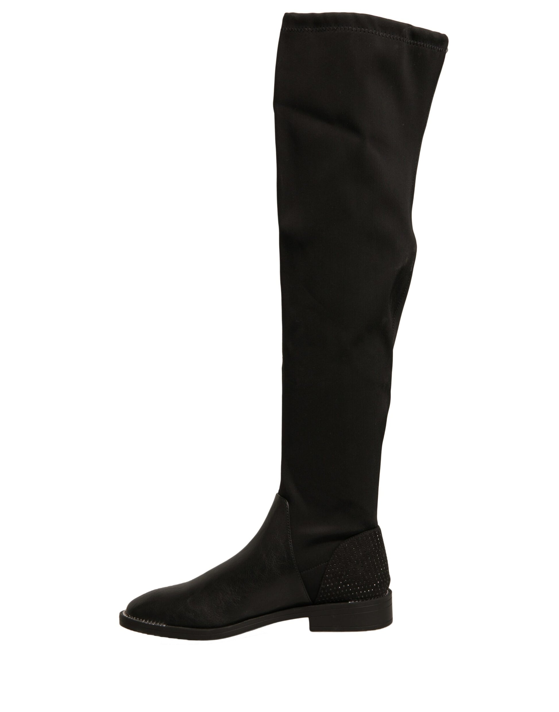Black knee high boot with heel