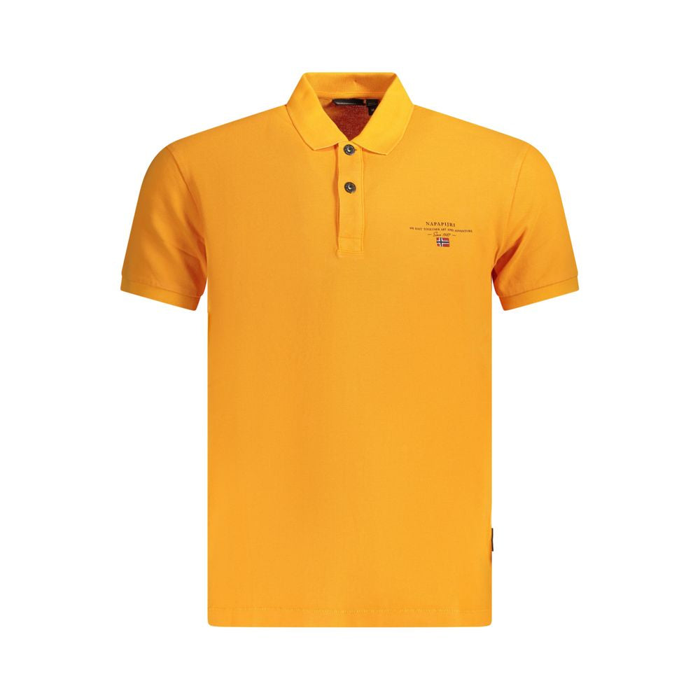 Yellow polo shirt with collar and short sleeves