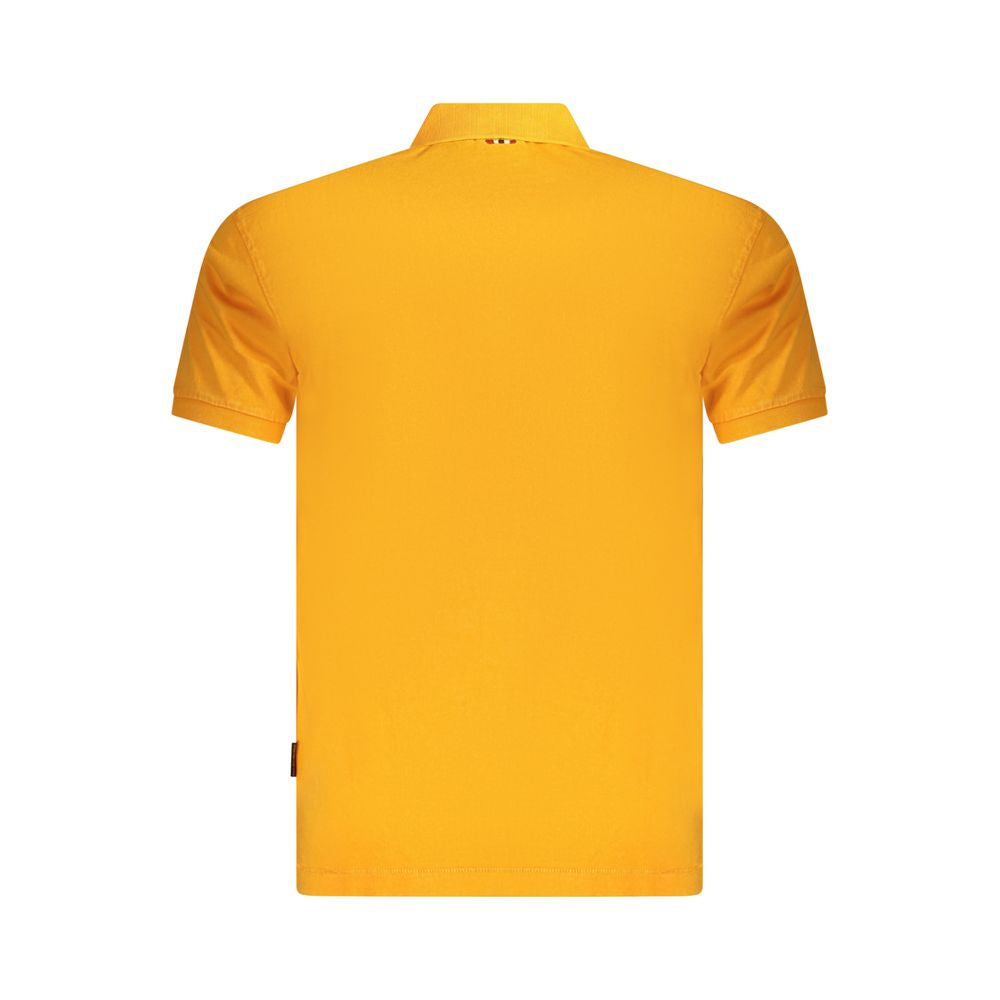Yellow polo shirt on a hanger