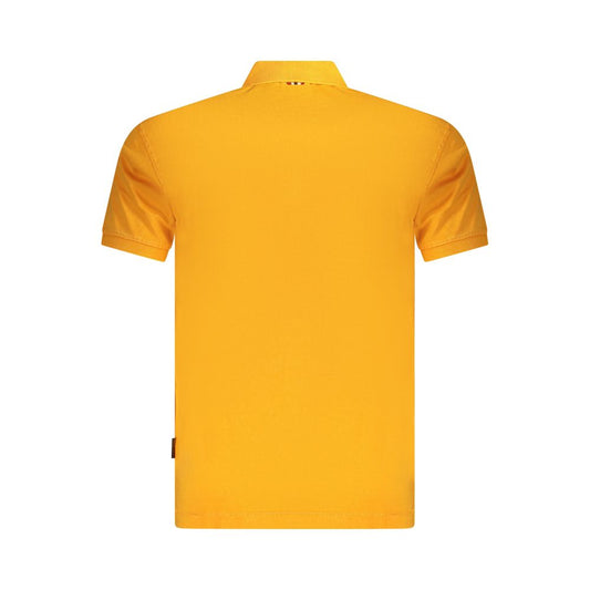 Yellow polo shirt on a hanger