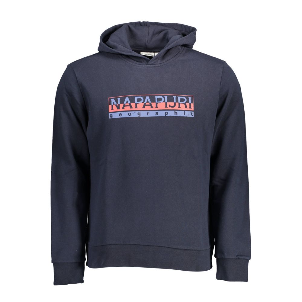 Dark blue hoodie with red and white lettering
